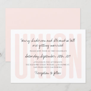 Union Wedding Invitation // Blush