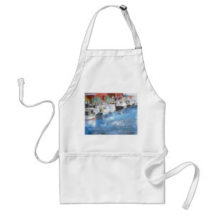 Union Wharf Portland, Maine Watercolor Standard Apron