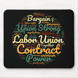 Union Word Cloud Circle Mouse Mat