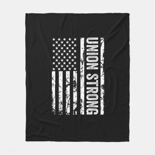 Union Workers Rights - Union Strong - Union Thug Fleece Blanket (Front)