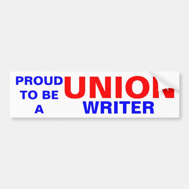 UNION WRITER BUMPER STICKER (Front)