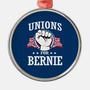 UNIONS FOR BERNIE SANDERS METAL TREE DECORATION