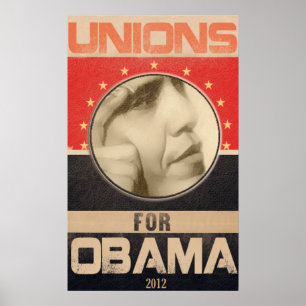 Unions for Obama 2012 Grunge Poster