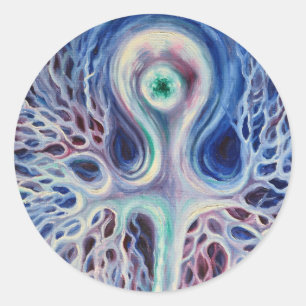Unipolar neuron classic round sticker