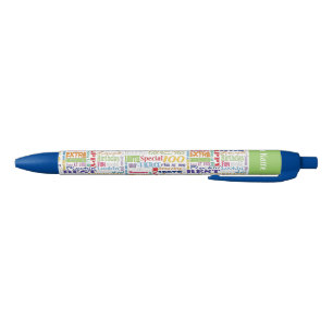Unique 100th Birthday Party Personalised Gifts Blue Ink Pen
