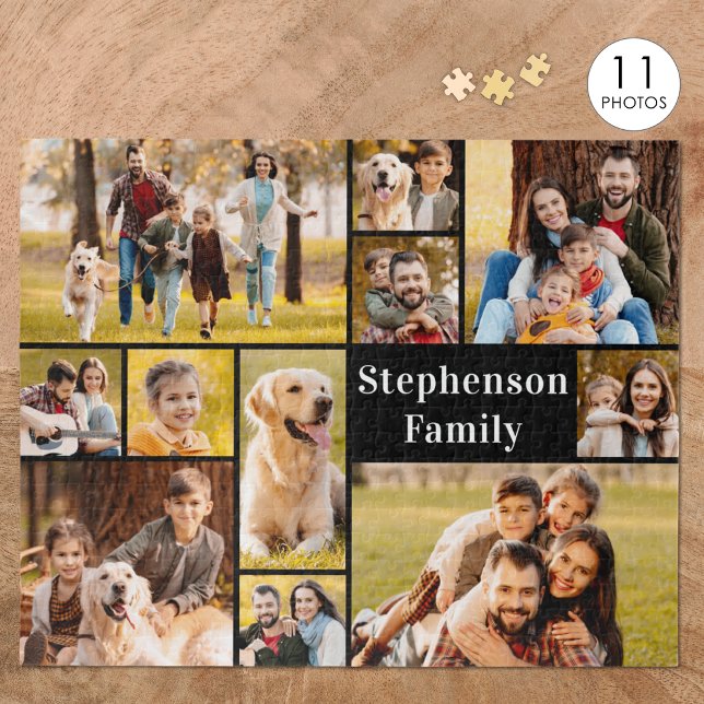 Unique 11 Photo Collage Simple Personalised Jigsaw Puzzle (Creator Uploaded)