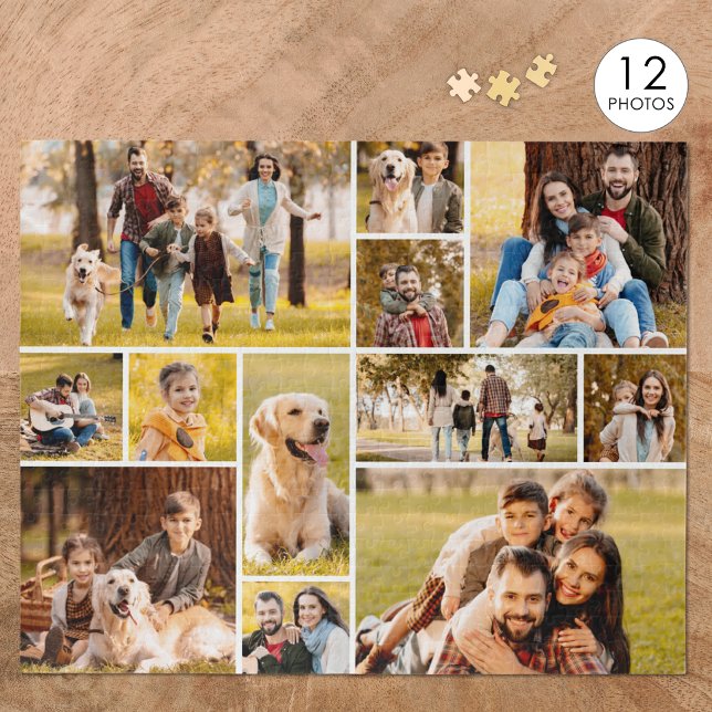 Unique 12 Photo Collage Minimalist Simple Jigsaw Puzzle (Creator Uploaded)