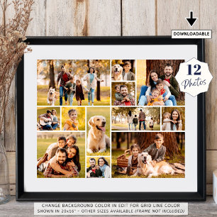 Unique 12 Photo Collage Simple Poster