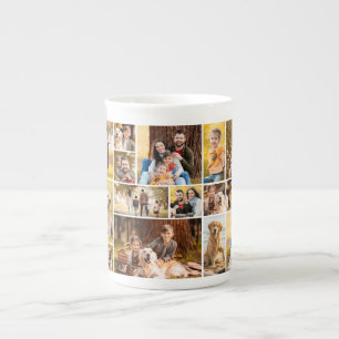 Unique 21 Photo Collage Minimalist Simple Bone China Mug