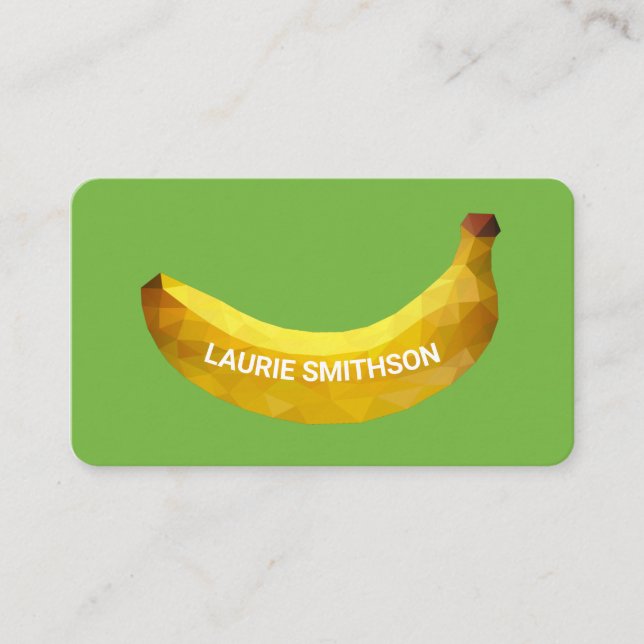 Unique 3D Banana Curved Typography Business Card (Front)