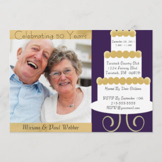 Unique 50th Anniversary Invitation With Photo in