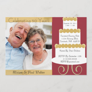 Unique 50th Anniversary  Invitation With Photo in 