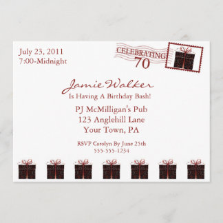 Unique 70th Birthday Party Invitation