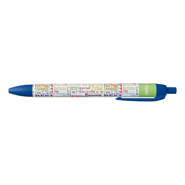 Unique 70th Birthday Party Personalised Gifts Blue Ink Pen (Bottom)