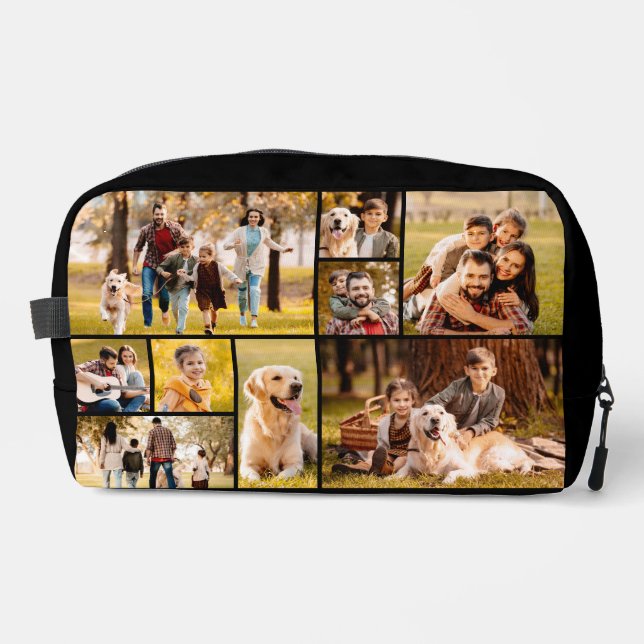 Unique 9Photo Collage Minimalist Simple Dopp Kit (Front)