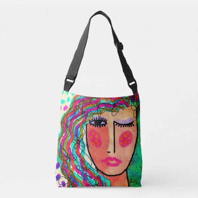 Unique Abstract Art  Crossbody Bag (Front)