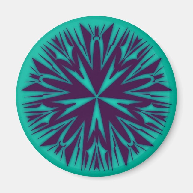 Unique Abstract Art Round Magnet (Front)