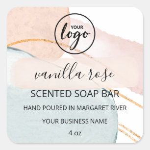 Unique Abstract Art Scented Soap Bar Logo Labels