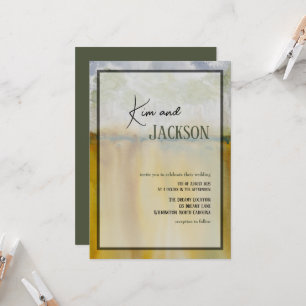 Unique Abstract Art Watercolor Wedding Invitation
