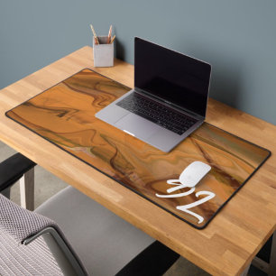 Unique Abstract Brown  Marble Liquid  Desk Mat