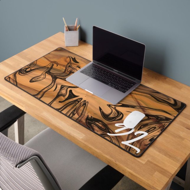 Unique Abstract Brown  Marble Liquid  Desk Mat (Creator Uploaded)