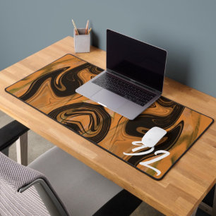 Unique Abstract Brown  Marble Liquid  Desk Mat