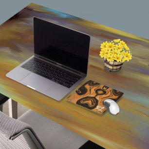 Unique Abstract Brown Marble Liquid Mousepad