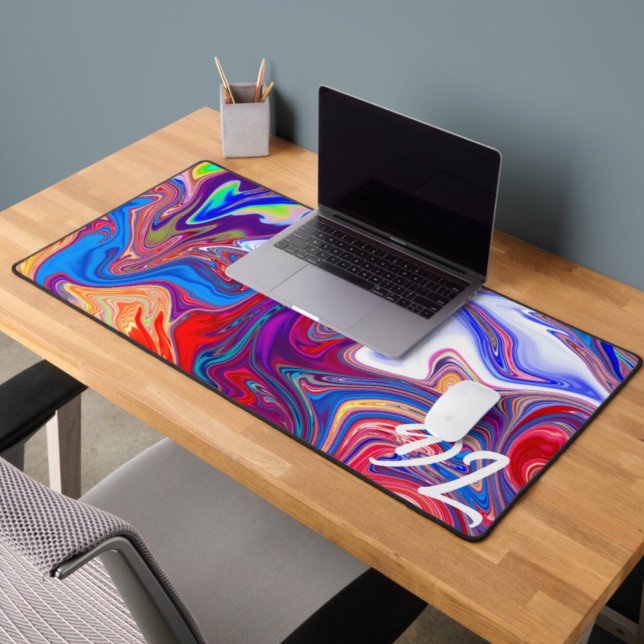 Unique Abstract Colourful Marble Liquid  Desk Mat (Creator Uploaded)