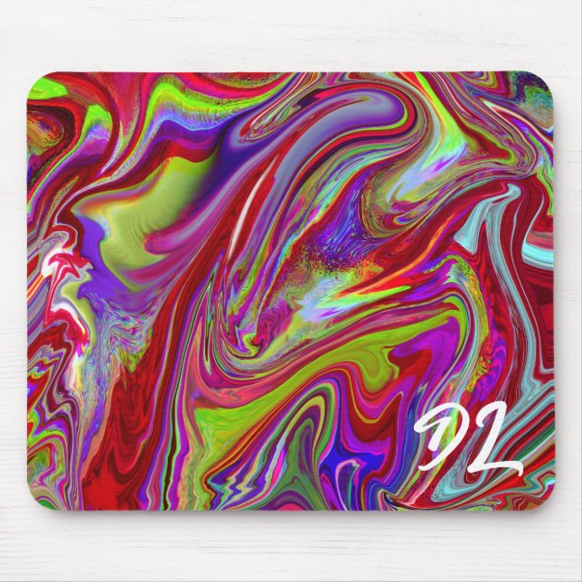 Unique Abstract Colourful Marble Liquid  Mousepad (Front)