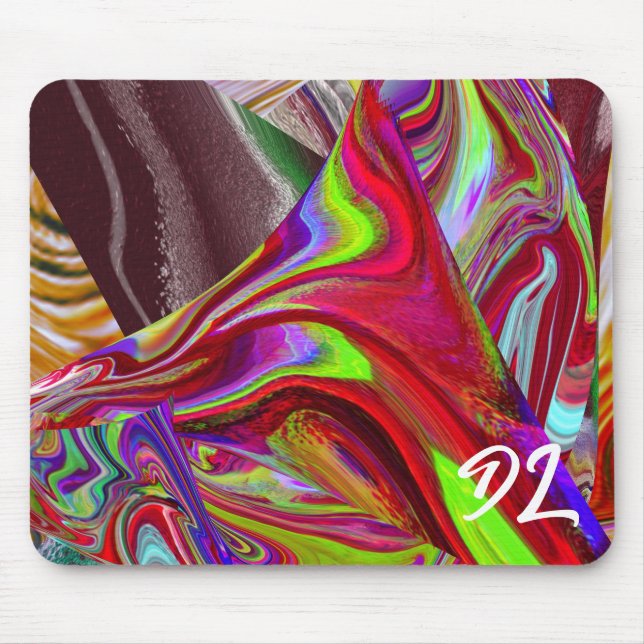 Unique Abstract Colourful Marble Liquid  Mousepad (Front)