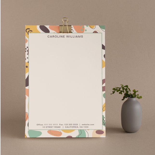 Unique Abstract Colourful Pattern Monogram Name Custom Letterhead (Creator Uploaded)
