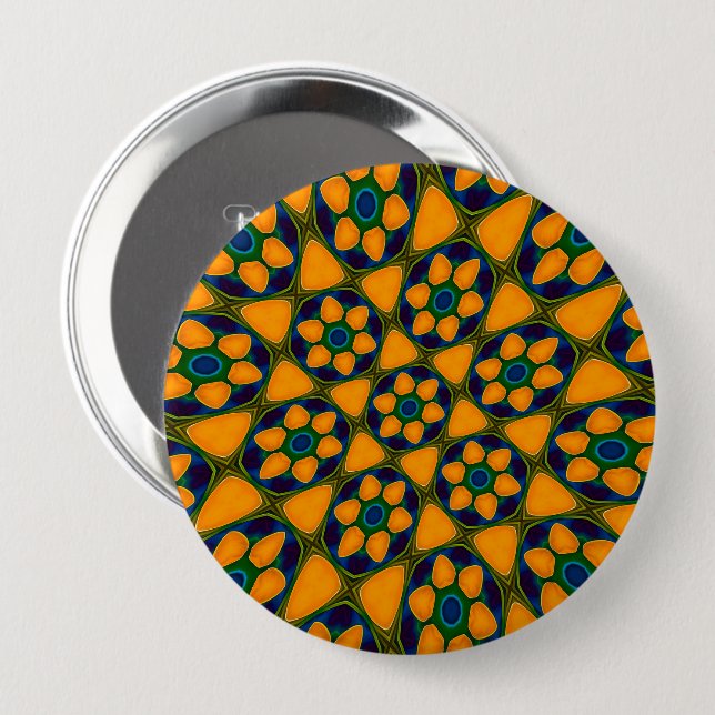 Unique Abstract Flowers Pattern 10 Cm Round Badge (Front & Back)
