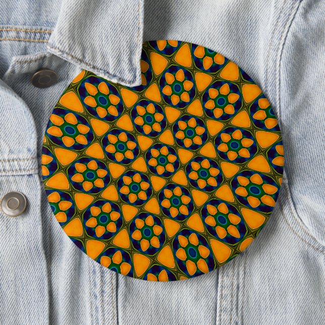 Unique Abstract Flowers Pattern 6 Cm Round Badge (In Situ)