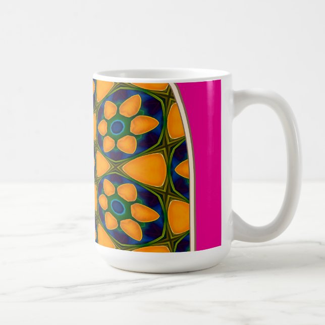 Unique Abstract Flowers Pattern Coffee Mug (Right)