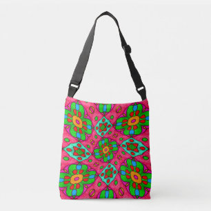 Unique Abstract Flowers Pattern Crossbody Bag