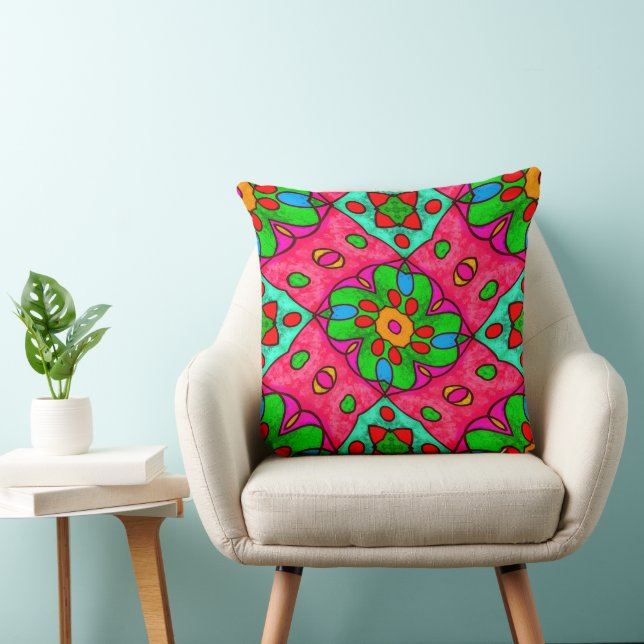Unique Abstract Flowers Pattern Cushion (Chair)