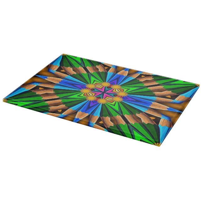 Unique Abstract Flowers Pattern Cutting Board (Corner)