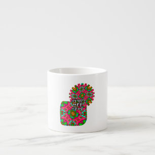Unique Abstract Flowers Pattern Espresso Cup