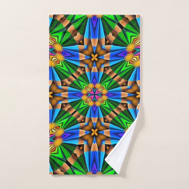 Unique Abstract Flowers Pattern Hand Towel (Hand Towel)