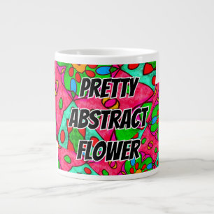 Unique Abstract Flowers Pattern Large Coffee Mug