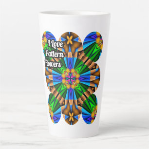 Unique Abstract Flowers Pattern Latte Mug