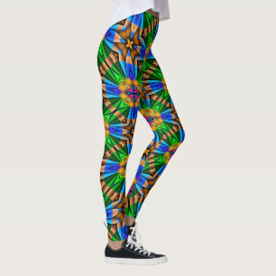 Unique Abstract Flowers Pattern Leggings
