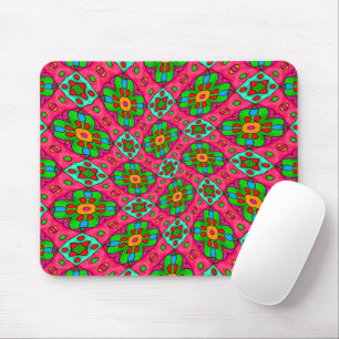 Unique Abstract Flowers Pattern Mouse Mat