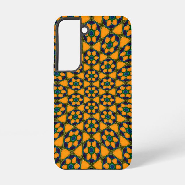 Unique Abstract Flowers Pattern Samsung Galaxy S22 Case (Back)