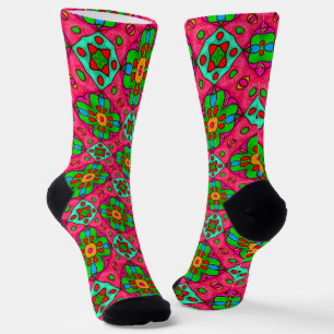 Unique Abstract Flowers Pattern Socks