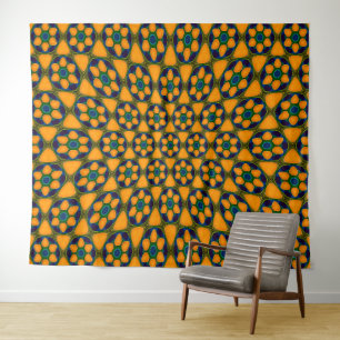 Unique Abstract Flowers Pattern Tapestry