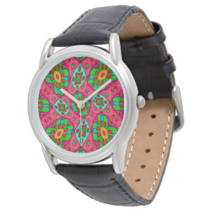 Unique Abstract Flowers Pattern Watch