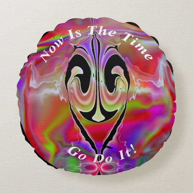 Unique Abstract Marble Liquified  Round Cushion (Front)