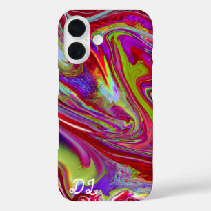 Unique Abstract Marbled Liquified & Colourful iPhone 16 Case