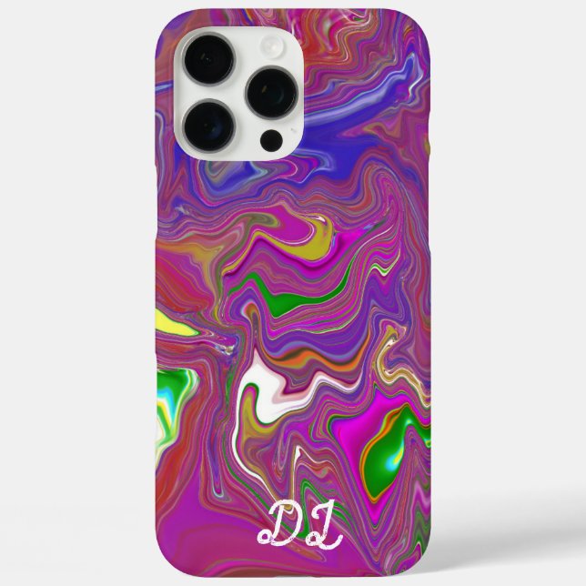 Unique Abstract Marbled Liquified  Oil Paint  Case-Mate iPhone Case (Back)